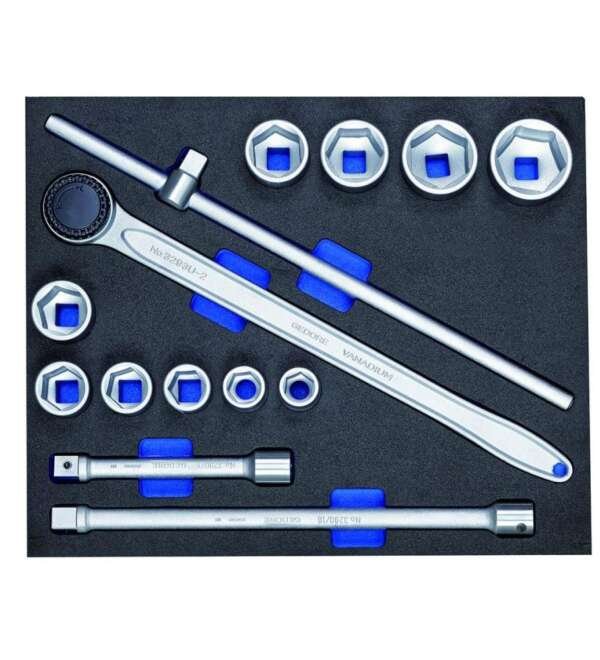 GEDORE  |  2752727  |  JUEGO DE DADOS Y MATRACA E-3/4 MM 14 PZAS