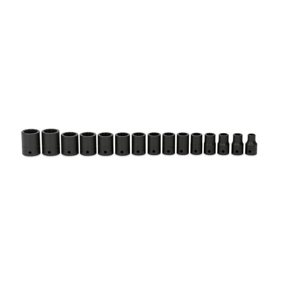 SNAPON  |  315IMDMYA  |  JGO. DE DADOS CORTOS IMPACTO 12 PUNTAS E-1/2". (10MM-24MM)
