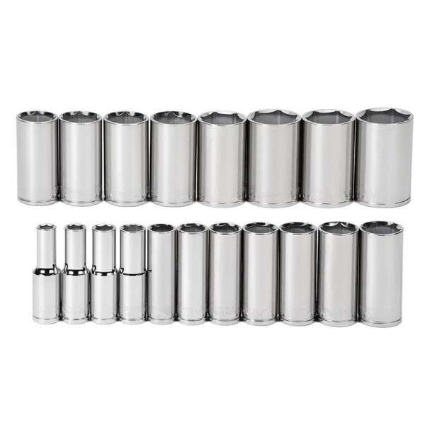 WILLIAMS  |  32940  |  JGO. DADOS HEX LARGOS E-1/2 3/8-1 1/2" 19PZAS