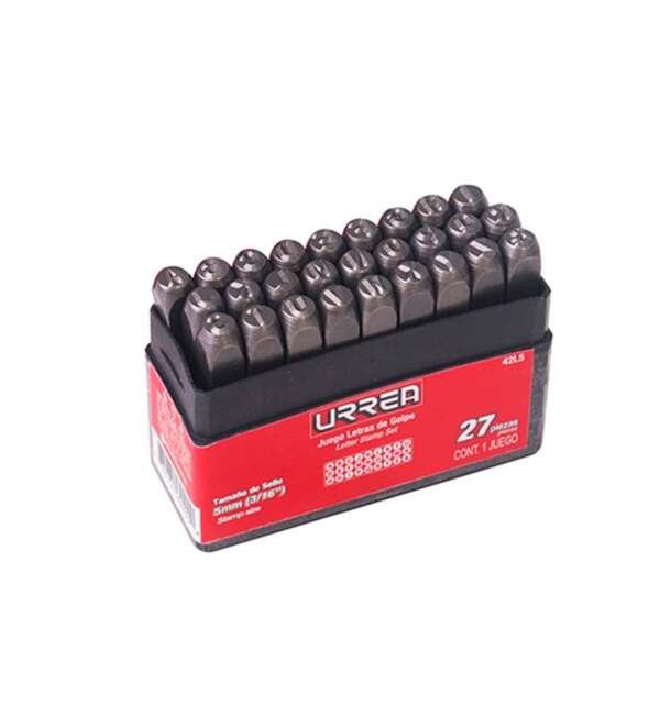 URREA  |  42L6  |  JUEGO DE LETRAS DE GOLPE 6 MM (1/4") 27 PZAS