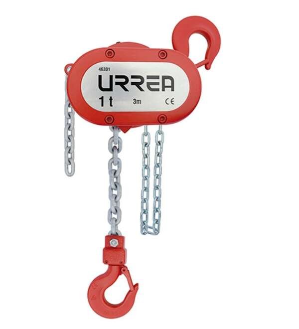 URREA  |  46301  |  POLIPASTO MANUAL CAP. 1TON CADENA 3 MT 1 RAMAL USO PESADO