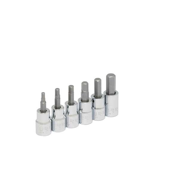 URREA  |  4990M6  |  JGO. DADOS PUNTA HEXAGONAL CUADRO 3/8" DE 4 A 10MM 6 PZAS EN RIEL