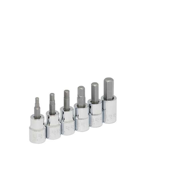 URREA  |  4990M6  |  JGO. DADOS PUNTA HEXAGONAL CUADRO 3/8" DE 4 A 10MM 6 PZAS EN RIEL