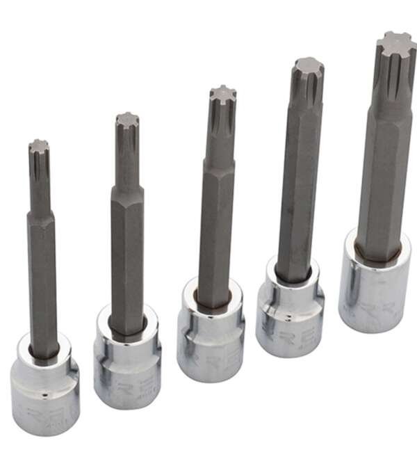 URREA  |  4991M5  |  JGO. DADOS PUNTA LARGA RIBE CUADRO 3/8" DE M5 A M10 5 PZAS EN RIEL