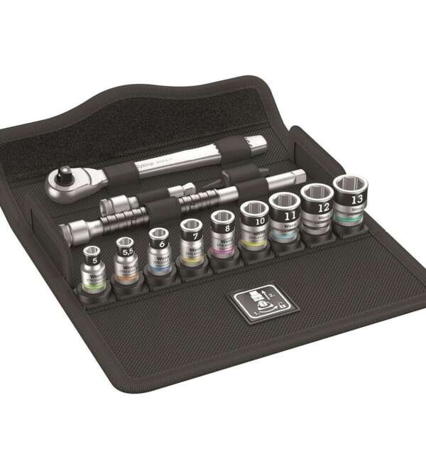 WERA  |  5003785001  |  JGO DADOS CORTOS HEXAGONALES Y MATRACA E-3/8" 8-19MM