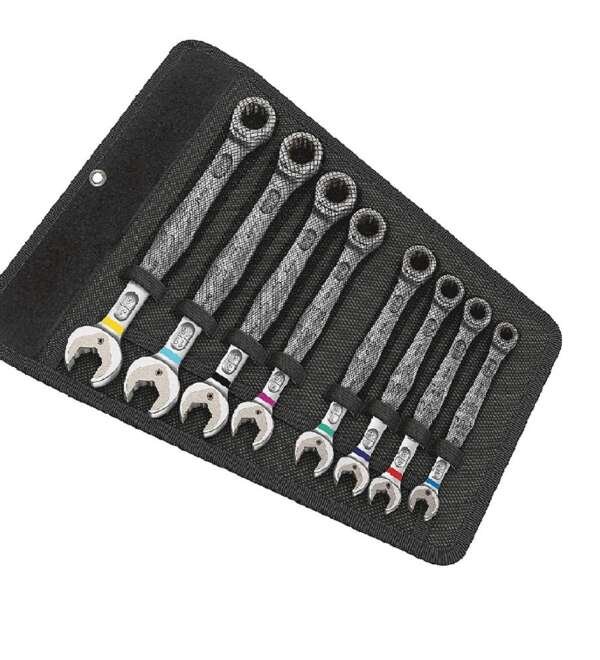 WERA  |  5020012001  |  JGO LLAVES COMBINADAS CON MATRACA 5/16"-3/4" 8PZAS