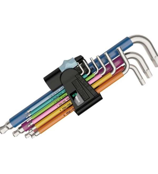 WERA  |  5022669001  |  JGO LLAVES ALLEN MULTICOLOR ACERO INOX 1.5-10MM 9PZAS