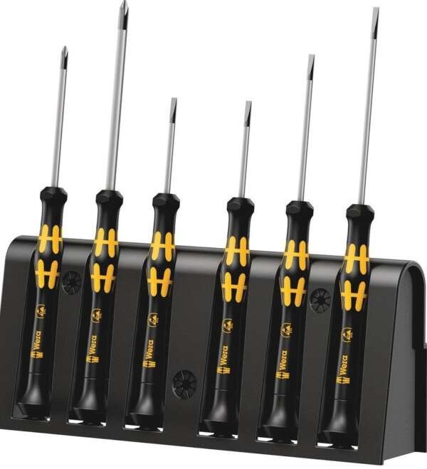 WERA  |  5030170001  |  JGO DESARMADORES ELECTRONICOS ESD CRUZ Y PLANOS 6PZAS