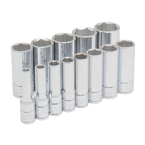 URREA  |  52114  |  JGO. DADOS LARGOS CUADRO 3/8" DE 1/4" A 1" 6 PUNTAS 13 PZAS EN RIEL
