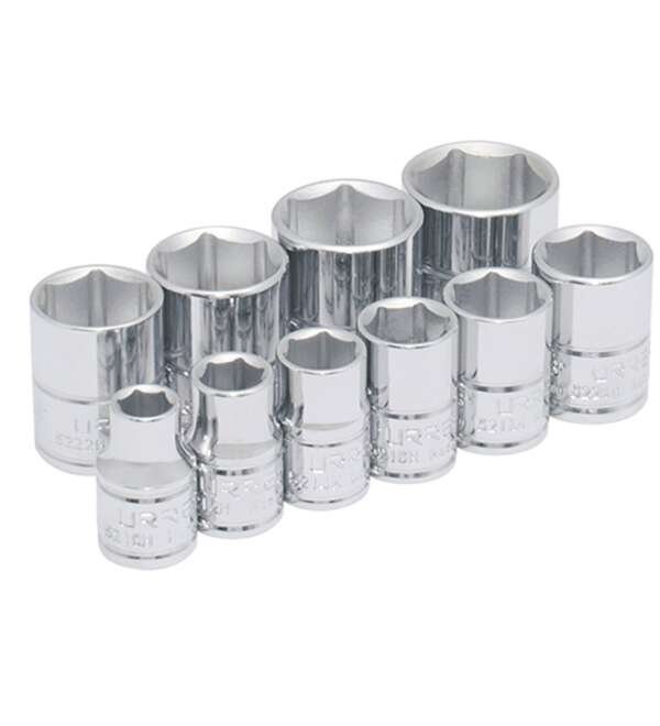 URREA  |  52122  |  JGO. DADOS CUADRO 3/8" DE 5/16" A 7/8" 6 PUNTAS 10 PZAS EN RIEL