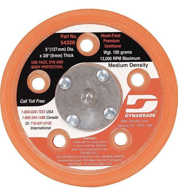 DYNABRADE  |  54326  |  RESPALDO VELCRO 5" (127MM),ESPESOR 3/8, 13000 RPM