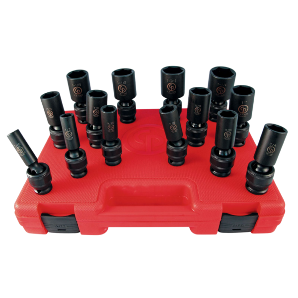 CHICAGO  |  SS4014DU  |  JGO DADOS DE IMPACTO JUNTA UNIVERSAL LARGOS E-1/2" 7/16" A 1 -1/4" 14 PZAS