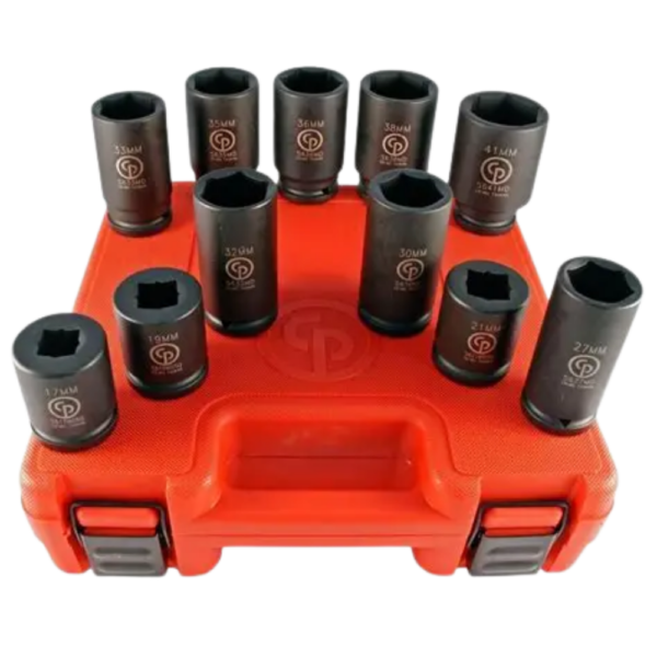 CHICAGO  |  SS6111DWS  |  JGO DADOS IMP REP DE RUEDAS E-3/4" 17 A 41MM 11 PZAS