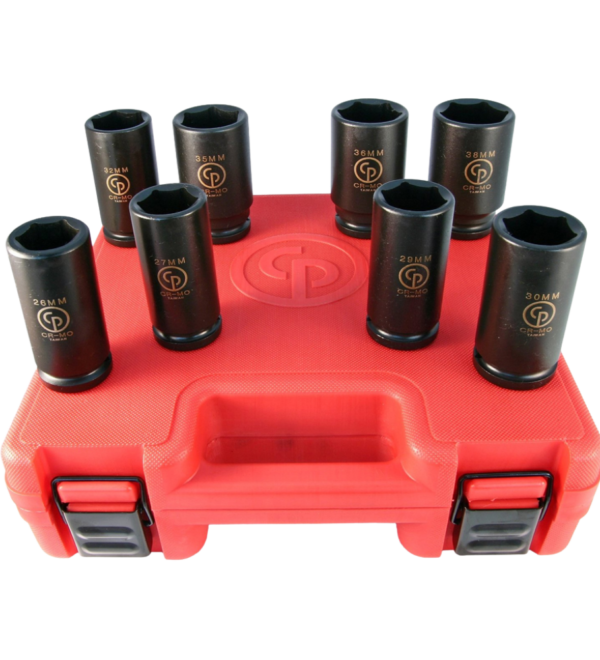 CHICAGO  |  SS618D  |  JGO DADOS DE IMPACTO LARGOS E-3/4" 26 A 38MM 8 PZAS