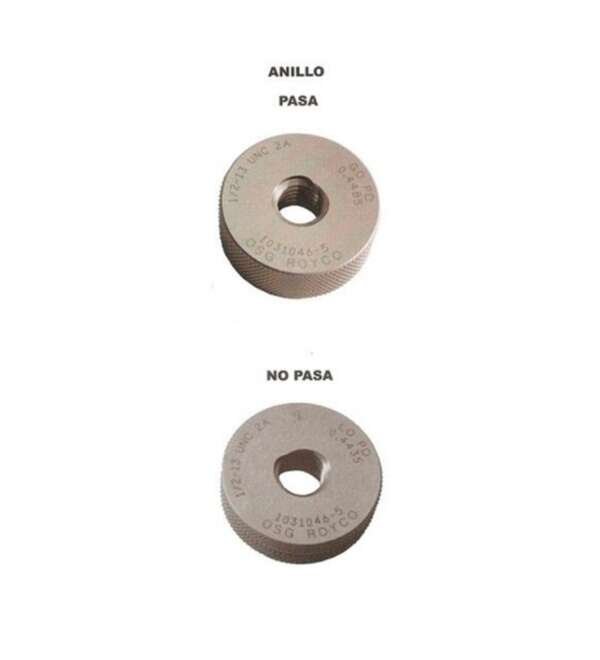 OSG ROYCO  |  767002  |  VERIFICADOR DE ROSCAS ANILLO PASA NO PASA 1 -1/2-12" UNF
