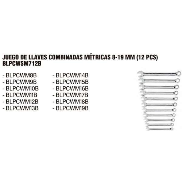 SNAPON  |  BLPCWM8B  |  JUEGO DE LLAVES COMBINADAS METRICAS - Image 2