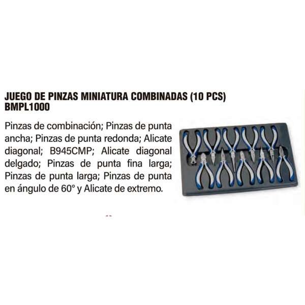 SNAPON  |  BMPL1000  |  JUEGO DE PINZAS MINIATURAS COMBINADAS - Image 2