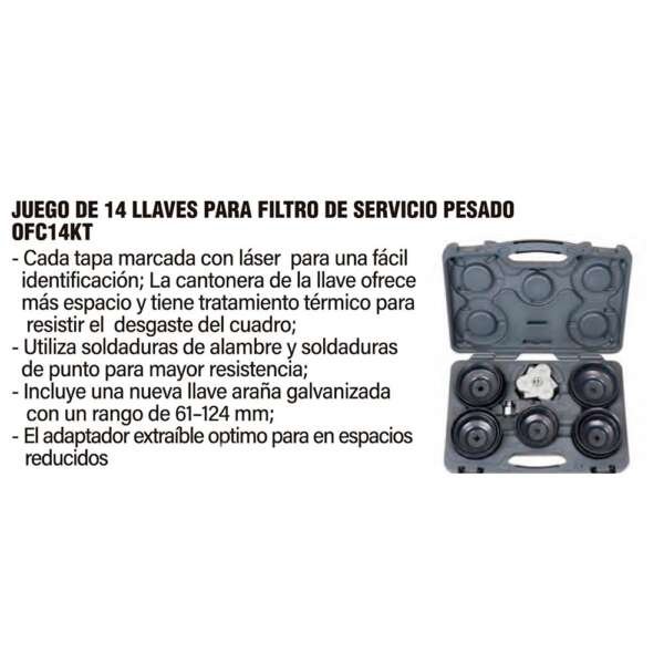 SNAPON  |  OFC14KT  |  JUEGO DE 14 LLAVES PARA FILTROS DE SERVICIO PESADO - Image 2