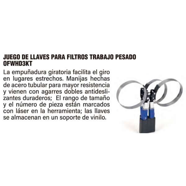SNAPON  |  OFWHD3KT  |  JUEGO DE LLAVES PARA FILTROS TRABAJO PESADO - Image 2