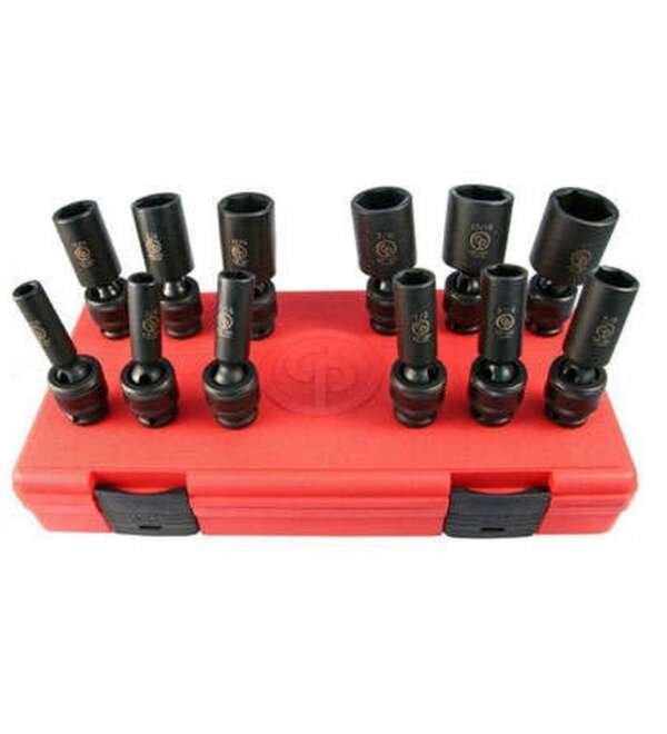 CHICAGO  |  SS3012DU  |  JGO DADOS DE IMPACTO JUNTA UNIVERSAL LARGOS E-3/8" 5/16" A 1" 12 PZAS
