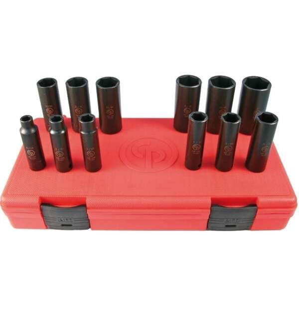 CHICAGO  |  SS3012U  |  JGO DADOS DE IMPACTO JUNTA UNIVERSAL E-3/8" 5/16" A 1" 12 PZAS