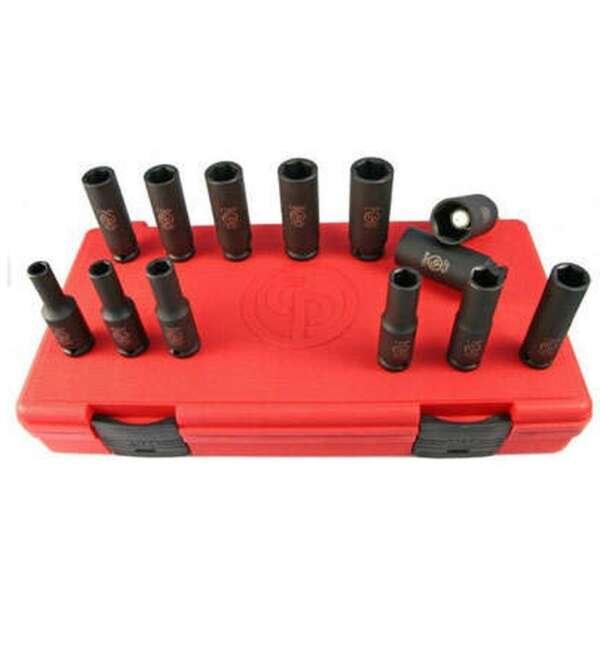 CHICAGO  |  SS3113DG  |  JGO DADOS DE IMPACTO MAGNETICOS LARGOS E-3/8" 7 A 19MM 13 PZAS