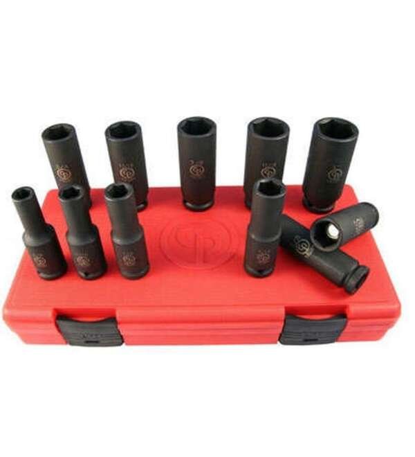 CHICAGO  |  SS4011DG  |  JGO DADOS DE IMPACTO MAGNETICOS LARGOS E-1/2" 3/8" A 1" 11 PZAS