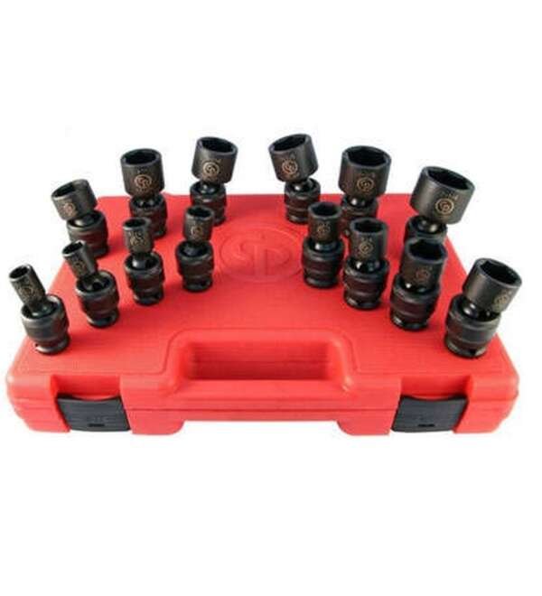 CHICAGO  |  SS4014U  |  JGO DADOS DE IMPACTO JUNTA UNIVERSAL E-1/2" 7/16" A 1 -1/4" 14 PZAS