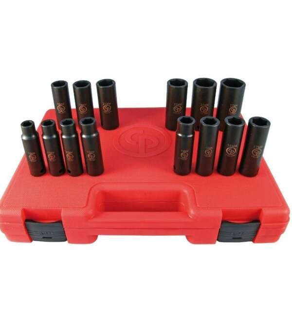 CHICAGO  |  SS4113DU  |  JGO DADOS DE IMPACTO JUNTA UNIVERSAL LARGOS E-1/2" 12 A 24MM 13 PZAS