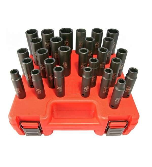 CHICAGO  |  SS4229D  |  JGO DADOS IMP REP DE RUEDAS E-1/2" 7/16" A 1-1/4" Y 10 A 27MM 29 PZAS