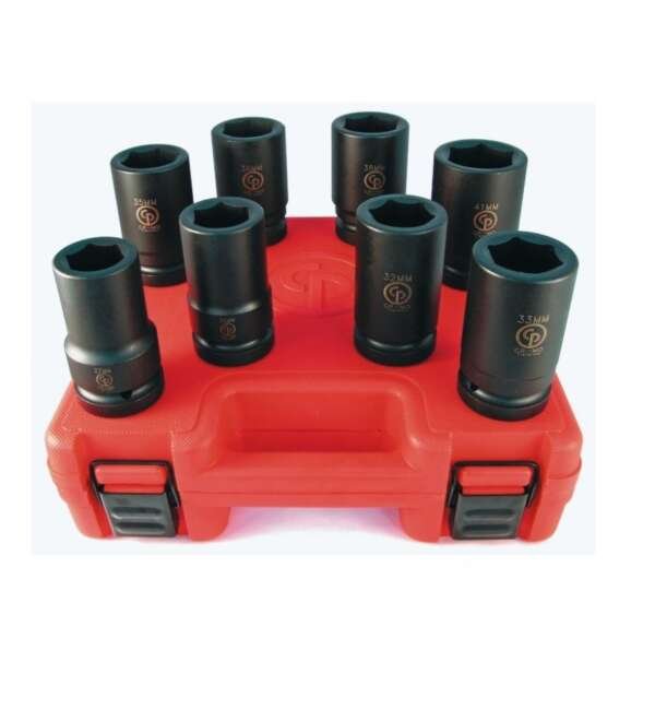 CHICAGO  |  SS818D  |  JGO DADOS DE IMPACTO LARGOS E-1" 27 A 41MM 8 PZAS